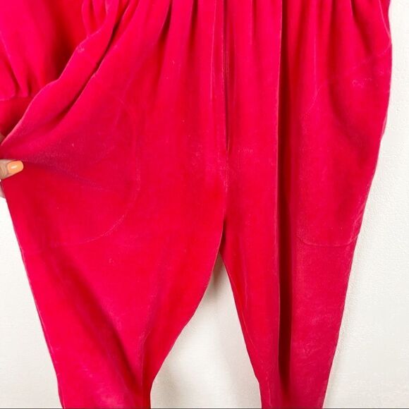 Saks Fifth Avenue Red Velvet Jumpsuit Gold XS - Picture 5 of 14
